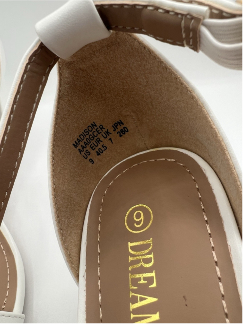 Dream Pairs Heel Sandals Crisscross Strap White Faux Leather Women’s Size 9 NWOB - Picture 9 of 10